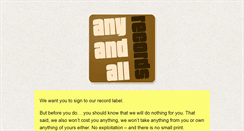Desktop Screenshot of anyandallrecords.com
